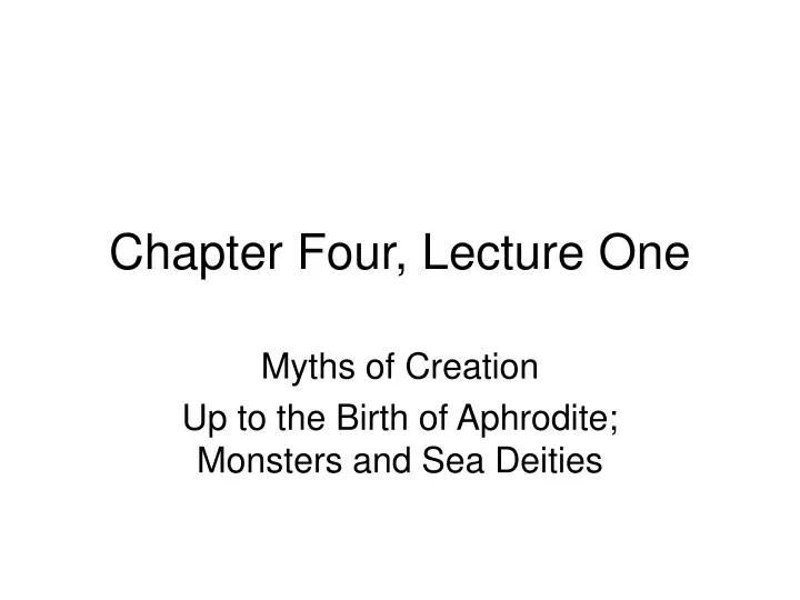 chapter four lecture one