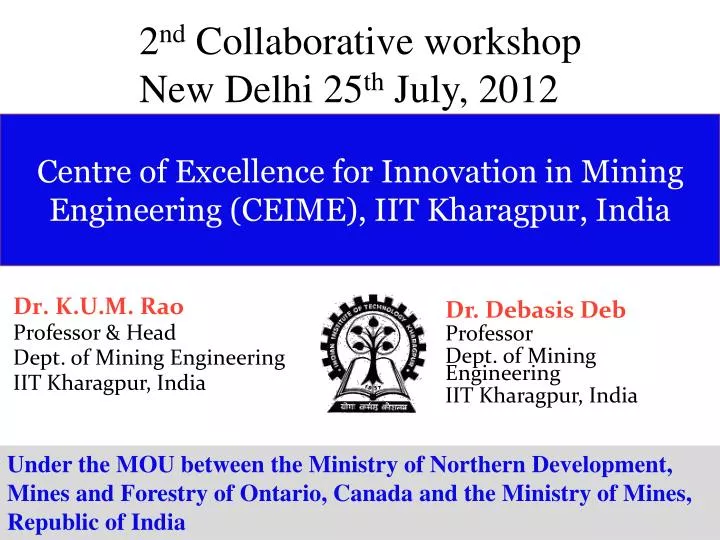 centre of excellence for innovation in mining engineering ceime iit kharagpur india