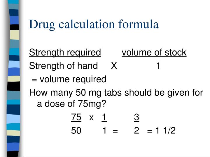 drug calculation formula
