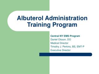 Albuterol Administration Training Program