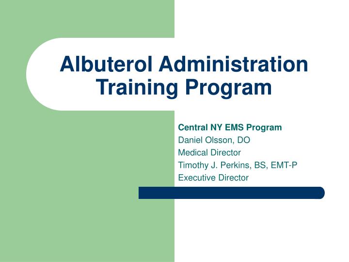 albuterol administration training program