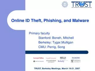 Online ID Theft, Phishing, and Malware
