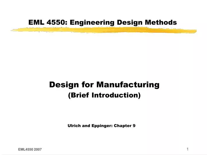 eml 4550 engineering design methods