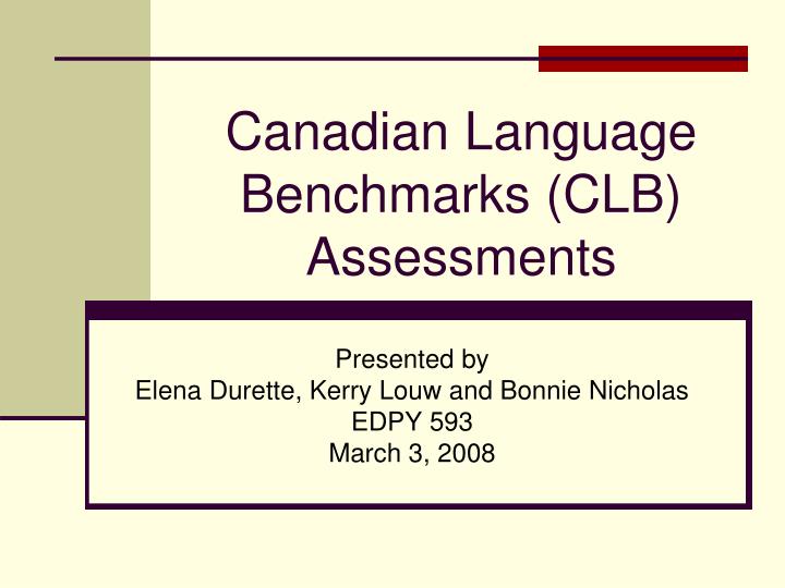 canadian language benchmarks clb assessments