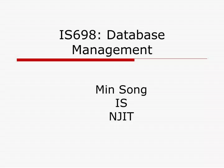 is698 database management
