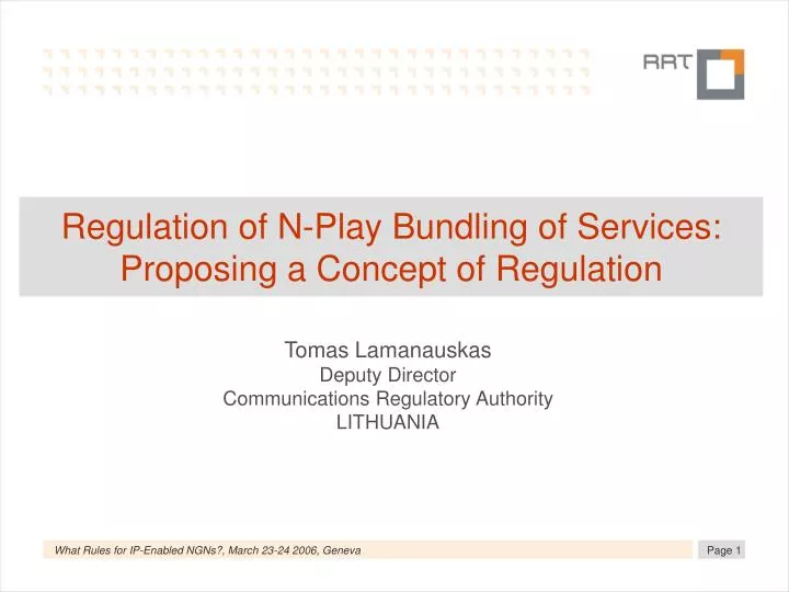 regulation of n play bundling of services proposing a concept of regulation