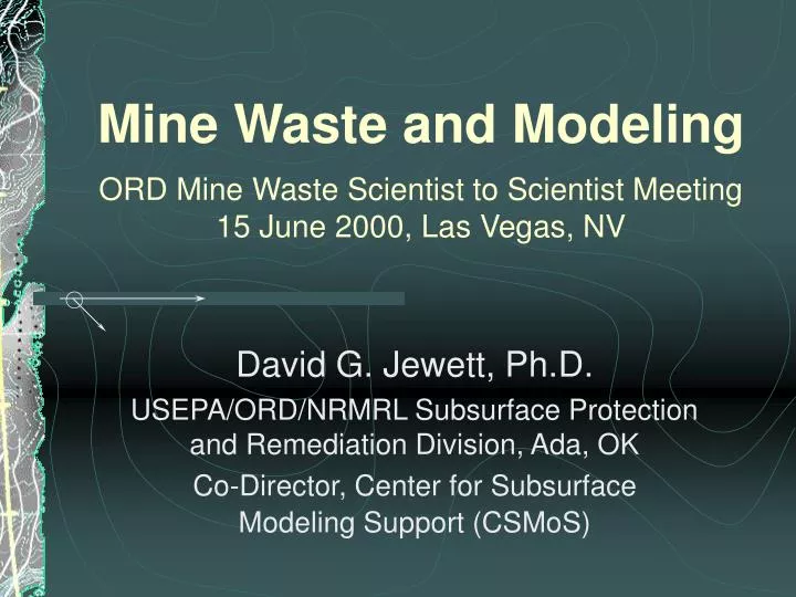 mine waste and modeling