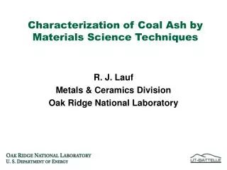 Characterization of Coal Ash by Materials Science Techniques