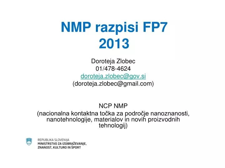 nmp razpisi fp7 2013