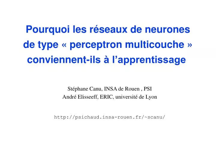 pourquoi les r seaux de neurones de type perceptron multicouche conviennent ils l apprentissage