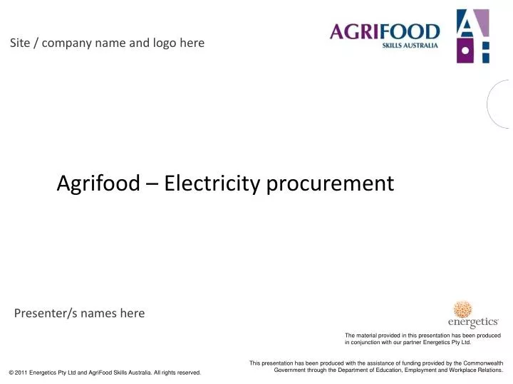 agrifood electricity procurement