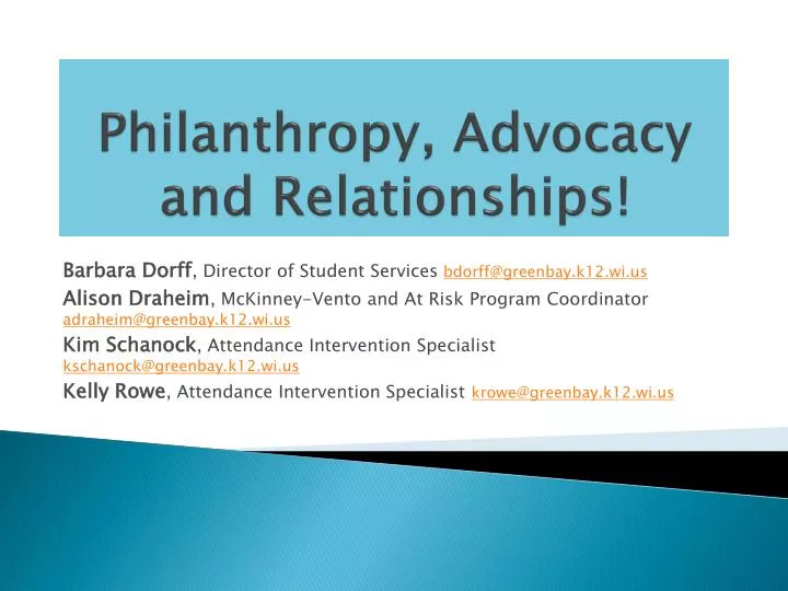 philanthropy advocacy and relationships