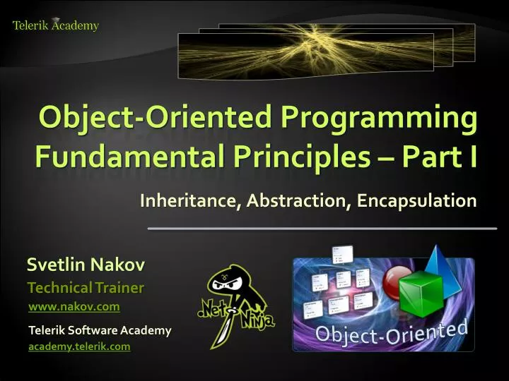 object oriented programming fundamental principles part i