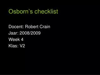osborn s checklist