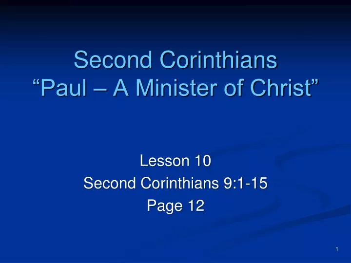 second corinthians paul a minister of christ