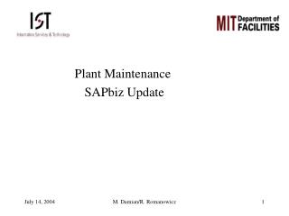 Plant Maintenance SAPbiz Update