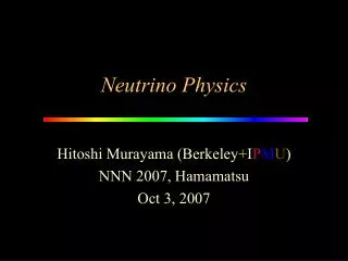 Neutrino Physics