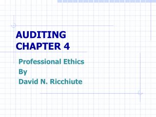 AUDITING CHAPTER 4