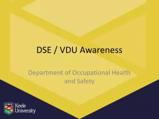 DSE / VDU Awareness