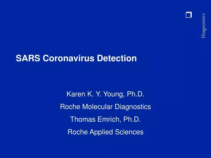 sars coronavirus detection