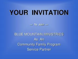 YOUR INVITATION