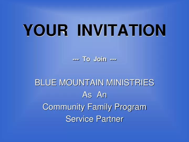 your invitation