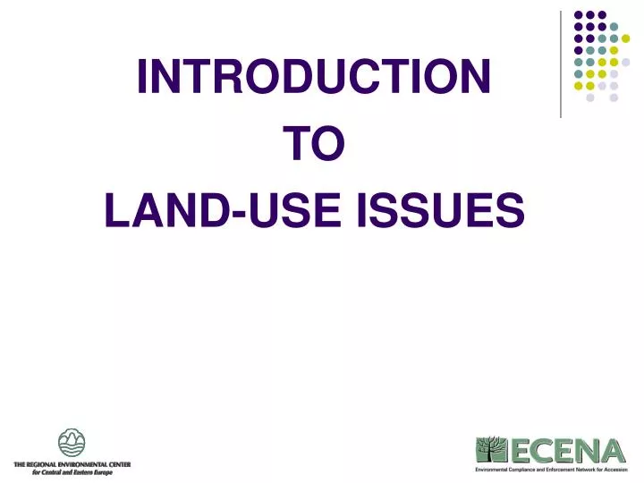 introduction to land use issues