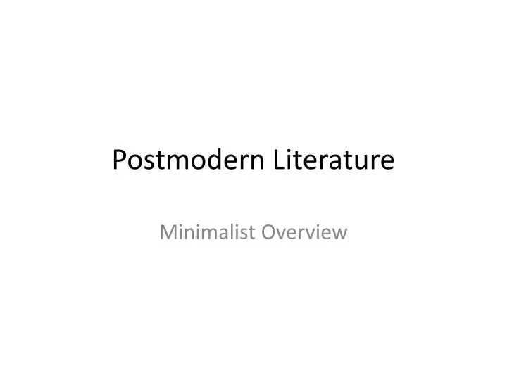 postmodern literature