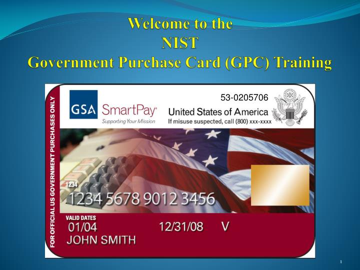 welcome to the nist government purchase card gpc training