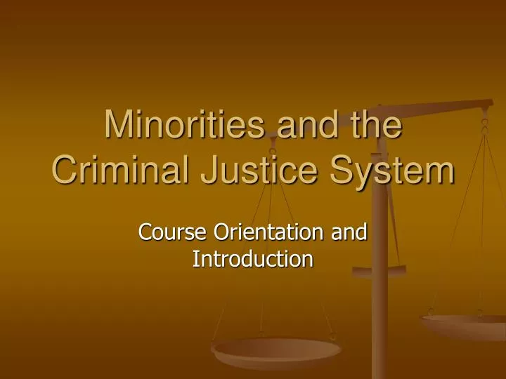 minorities and the criminal justice system