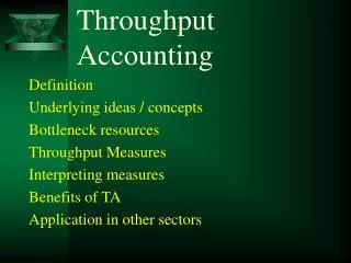 Throughput Accounting