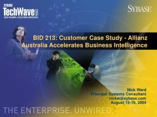 BID 213: Customer Case Study - Allianz Australia Accelerates Business Intelligence