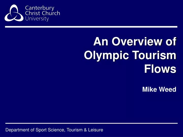 an overview of olympic tourism flows