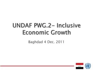 UNDAF PWG.2- Inclusive Economic Growth