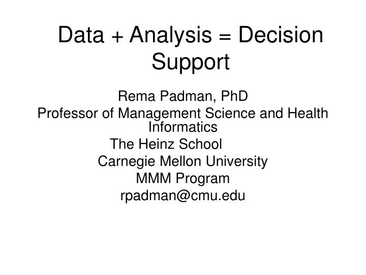 data analysis decision support