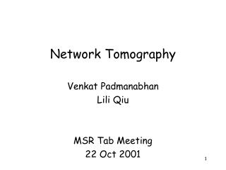 Network Tomography