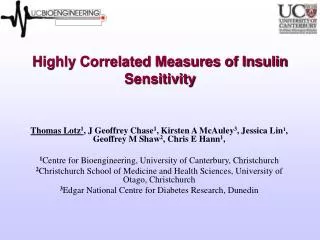 Highly Correlated Measures of Insulin Sensitivity
