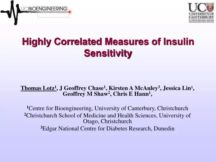 highly correlated measures of insulin sensitivity