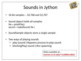 Sounds in Jython