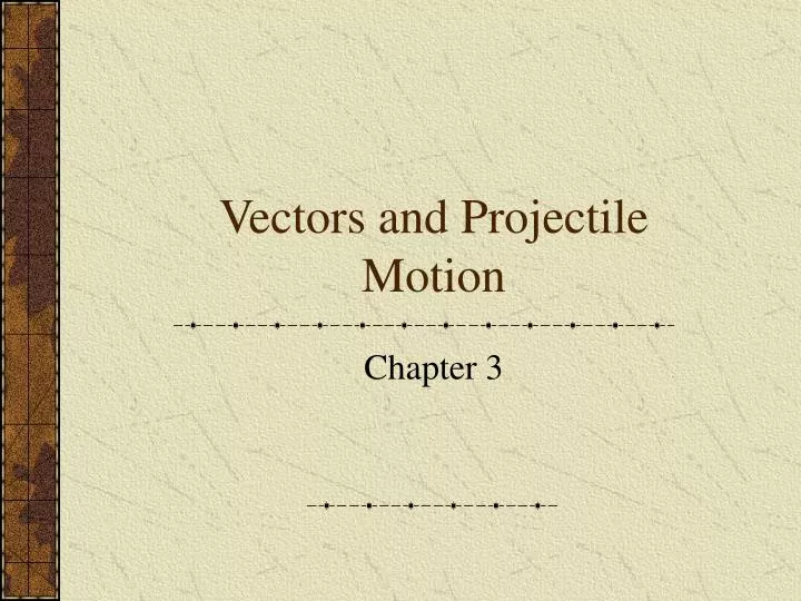 vectors and projectile motion