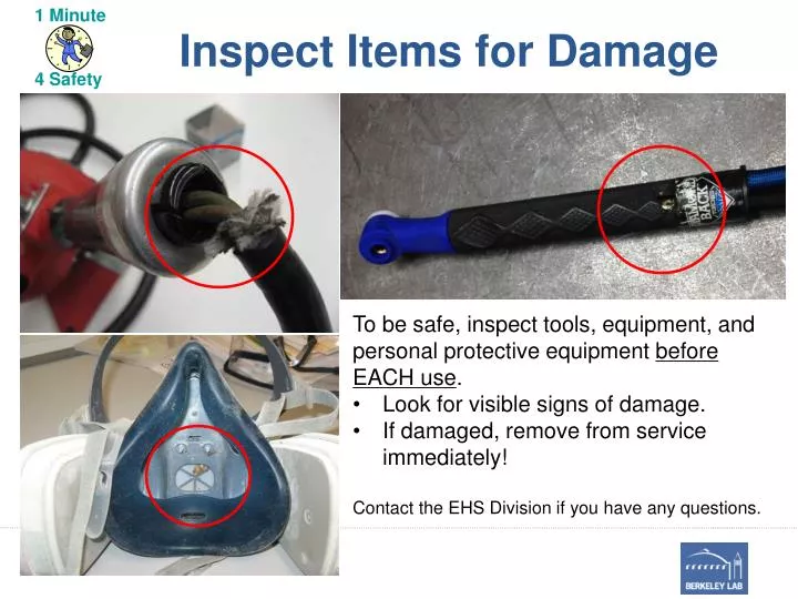 inspect items for damage