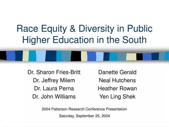 race equity diversity in public higher education in the south