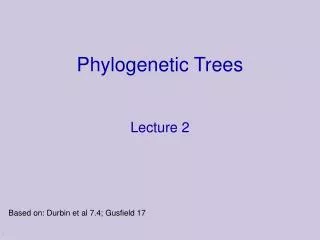 Phylogenetic Trees Lecture 2