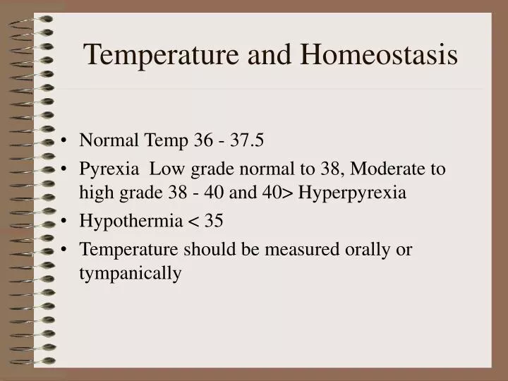 temperature and homeostasis