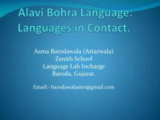 Alavi Bohra Language: Languages in Contact.
