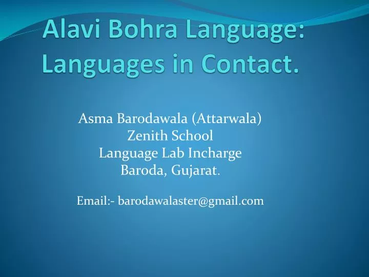 alavi bohra language languages in contact