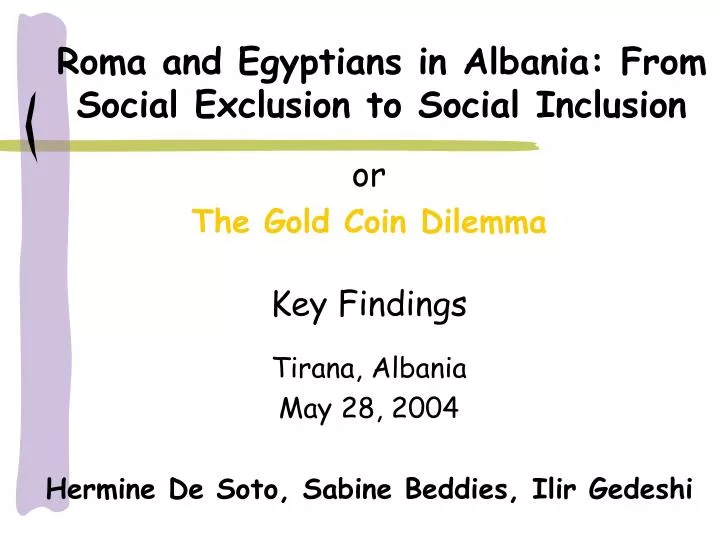 roma and egyptians in albania from social exclusion to social inclusion
