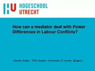 How can a mediator deal with Power Differences in Labour Conflicts ?