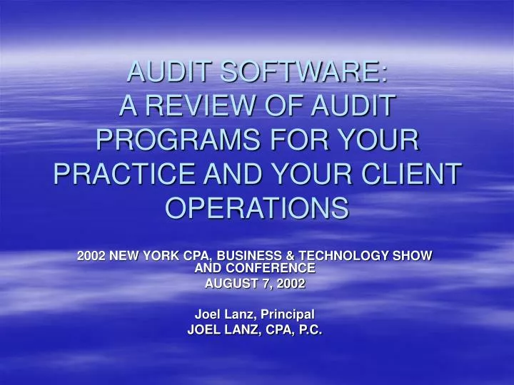audit software a review of audit programs for your practice and your client operations
