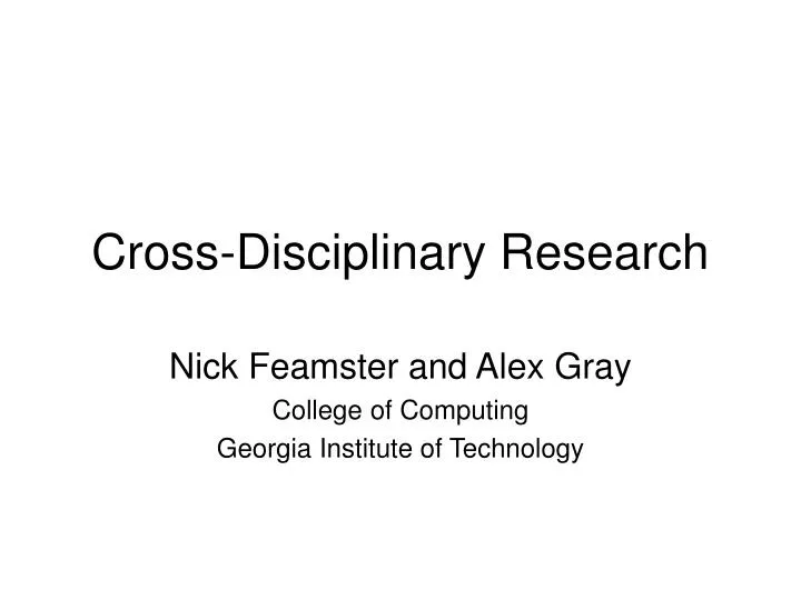 cross disciplinary research